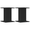 Supports de haut-parleurs 2 pcs noir bois d'ingénierie 