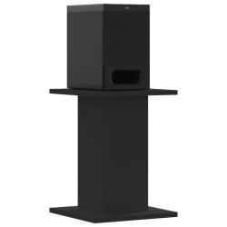 Supports de haut-parleurs 2 pcs noir bois d'ingénierie 