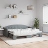 Lit de jour avec gigogne sans matelas gris clair 80x200 cm 