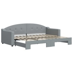 Lit de jour avec gigogne sans matelas gris clair 80x200 cm 