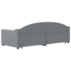 Lit de jour avec gigogne sans matelas gris clair 80x200 cm 