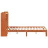 Lit bibliothèque sans matelas cire marron 120x200 cm pin massif 