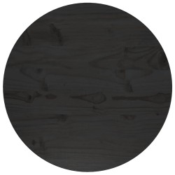 Dessus de table Noir Ø50x2,5 cm Bois de pin massif 
