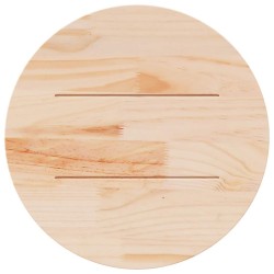 Dessus de table Noir Ø50x2,5 cm Bois de pin massif 