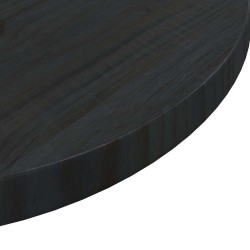 Dessus de table Noir Ø50x2,5 cm Bois de pin massif 