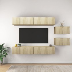 Meubles TV 8 pcs Chêne sonoma Bois d'ingénierie 