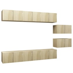 Meubles TV 8 pcs Chêne sonoma Bois d'ingénierie 