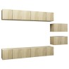 Meubles TV 8 pcs Chêne sonoma Bois d'ingénierie 