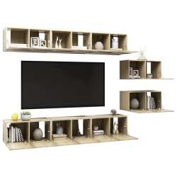 Meubles TV 8 pcs Chêne sonoma Bois d'ingénierie 