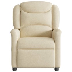 Fauteuil inclinable électrique Crème Tissu 
