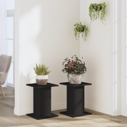 Supports pour plantes 2 pcs noir 30x30x40 cm bois d'ingénierie 
