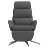 Chaise de relaxation avec repose-pied Gris foncé Tissu 