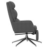Chaise de relaxation avec repose-pied Gris foncé Tissu 