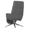 Chaise de relaxation avec repose-pied Gris foncé Tissu 