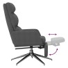 Chaise de relaxation avec repose-pied Gris foncé Tissu 