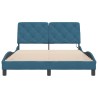 Cadre de lit avec LED sans matelas bleu 140x190 cm velours 