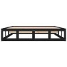 Cadre de lit sans matelas noir 135x190 cm bois massif 
