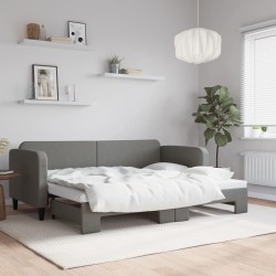 Lit de jour avec gigogne sans matelas gris foncé 80x200 cm 