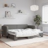 Lit de jour avec gigogne sans matelas gris foncé 80x200 cm 