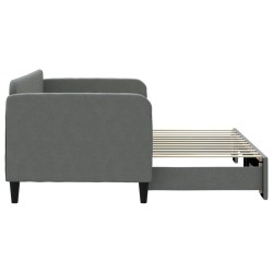 Lit de jour avec gigogne sans matelas gris foncé 80x200 cm 