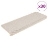 Tapis d'escalier autocollants 30 pcs 65x21x4 cm crème 