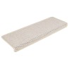 Tapis d'escalier autocollants 30 pcs 65x21x4 cm crème 