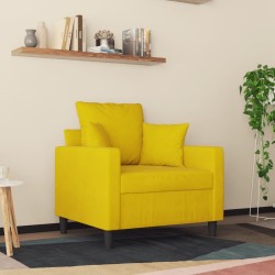 Fauteuil Jaune 60 cm Velours 