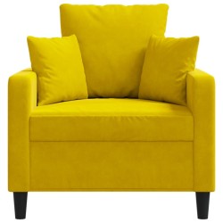 Fauteuil Jaune 60 cm Velours 