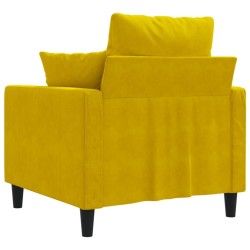 Fauteuil Jaune 60 cm Velours 