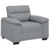 Fauteuil gris clair 60 cm tissu 