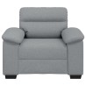 Fauteuil gris clair 60 cm tissu 