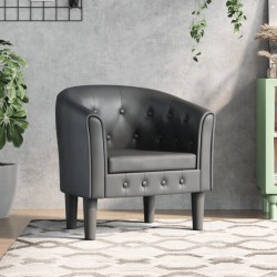 Chaise cabriolet gris similicuir 