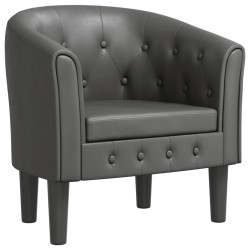 Chaise cabriolet gris similicuir 