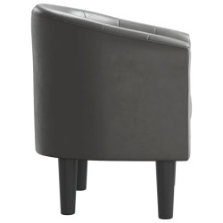 Chaise cabriolet gris similicuir 