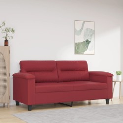 Canapé à 2 places Rouge bordeaux 140 cm Similicuir 
