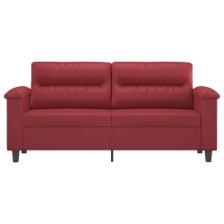 Canapé à 2 places Rouge bordeaux 140 cm Similicuir 