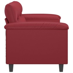 Canapé à 2 places Rouge bordeaux 140 cm Similicuir 