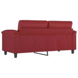 Canapé à 2 places Rouge bordeaux 140 cm Similicuir 