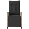 Chaise inclinable de jardin avec repose-pied gris clair rotin 