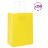 Sacs en papier 250 pcs avec poignées jaune 15x8x21 cm 