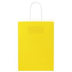 Sacs en papier 250 pcs avec poignées jaune 15x8x21 cm 