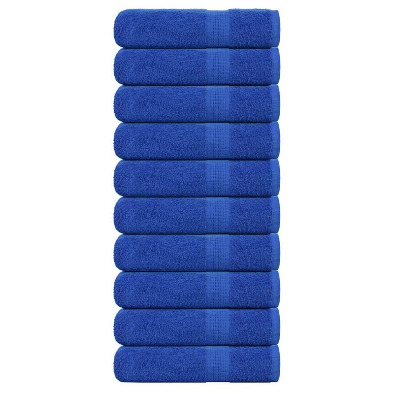 Essuie-mains 10 pcs bleu 50x100 cm 360 g/m² 100% coton 