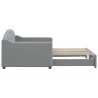 Lit de jour avec lit gigogne gris clair 90x190 cm tissu 