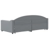 Lit de jour avec lit gigogne gris clair 90x190 cm tissu 