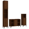 Ensemble de meubles de salle de bain 3 pcs Chêne marron 