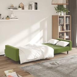 Canapé-lit à 2 places vert clair velours 