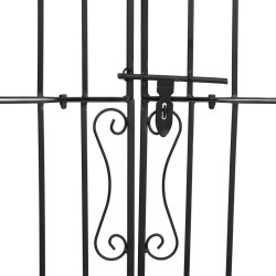 Portail de jardin noir 121x8x150 cm fer forgé  
