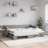 Lit de jour avec gigogne sans matelas taupe 80x200 cm 