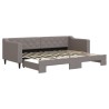 Lit de jour avec gigogne sans matelas taupe 80x200 cm 