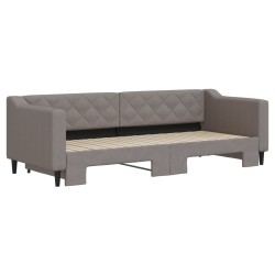 Lit de jour avec gigogne sans matelas taupe 80x200 cm 
